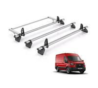 Rhino Ford Transit Roof Rack Fits 2014+ L2/3 Wheelbase 3X Bars + Roller + Loadstops Only Fits Medium (L2) And Long (L3) Wheelbase Models