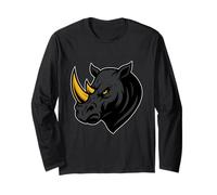 Rhino Head Power Graphic Strong Jungle Art Long Sleeve T-Shirt