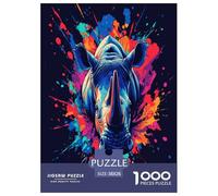 Rhino Jigsaw Puzzles for Adults Challenging Puzzles The Impossible Challenge 1000 Piece Difficult Hard Jigsaw Puzzles for Man And Woman with Letters on Back 38x26cm/1000pcs