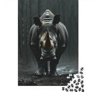 Rhino Jigsaw Puzzles Puzzle for Adults Kids. 1000 Piece Misty Forest Impossible Challenge Toy Educational Games Home Decoration for Educational Games Gifts 1000pcs (75x50cm)