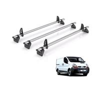 Rhino Kammbar Fleet 3 Roof Bars For Renault Trafic (2001-2014) Models Alloy Steel Roof Rack Rails With Rear Barn Doors