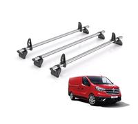 Rhino Kammbar Fleet 3 Roof Bars For Renault Trafic (2014+) Models Alloy Steel Roof Rack Rails With Rear Barn Doors