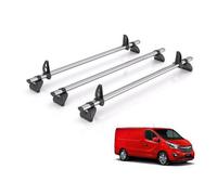 Van Demon Rhino Kammbar Fleet 3 Roof Bars for Vauxhall Vivaro 2014-2019 Models Alloy Steel Roof Rack RailsWith Rear Barn Doors