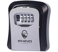 Rhino Lock Secure Key Combination Safe - Outdoor Heavy Duty Wall Mounted Security Lock Box - Large Internal Storage for House or Office Keys with Strong 4 Digit Lock #UKBrand (Medium, Grey)
