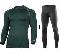 Rhino Men's Rhino Thermal Base Layer COMBO {RH001/RH011} - Bottle Green/Black - Small/Medium