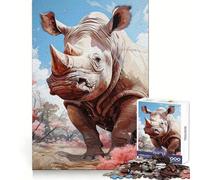 Rhino Might Jigsaw Puzzles 1000 Pieces for Adults Strengthen Memory Group Joy Clean Edge Stylish Gift (38x52cm)