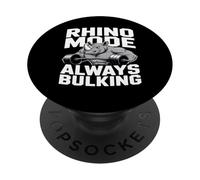 Rhino Mode Always Bulking Bodybuilding Gym PopSockets Adhesive PopGrip