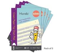 RHINO Morrells A1 Handwriting Flip Chart Pad 30 Leaf SS11/B Pack 5