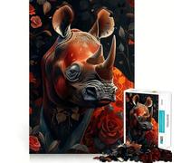 Rhino My Funny Friend Jigsaw Puzzles for Adults1000 Pieces Improve Memory Relax Mind Sharp Edge Art Collection Piece (38x52cm)