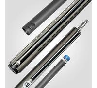 RHINO Nebula 2 Pool Cue - Charcoal Gray - 100% Carbon Fiber Shaft & Composite Butt. Time Crystal Tip, Pro Taper Design, 12.4 mm. 3/8-8 Joint, 3D Friction Grip. Low Deflection Pool Cue