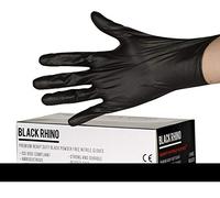 Rhino NG502FS Comfit Heavy Duty Nitrile Powder Free Gloves Small Black Pk100