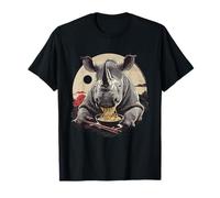 Rhino Noodle Art Artwork Rhino Ramen Bowl Japanese Noodles T-Shirt