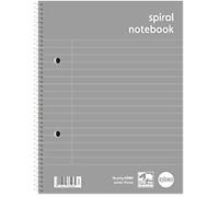 Rhino Notebook A5+ Ruled Spiral Bound Side Bound Art Silk Soft Cover White Perforated 160 Pages Pack 5