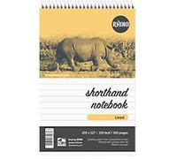 Rhino Notebook Ruled Spiral Bound Top Bound Art Silk Soft Cover White 300 Pages Pack 5