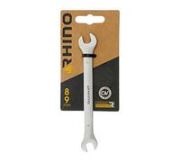 Rhino Open End Wrench Spanner Spanner Wrench 8 x 9 mm Diameter Made of High Quality Steel (Chrome Vanadium) Lifetime Guarantee Various Sizes Available