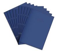 Rhino Oversized Exercise Books, 48-Page / 8mm Lined with Margin Paper Notebook, 10-Pack, 13 x 9 Writing Book, Office & School Stationery Supplies, Dark Blue