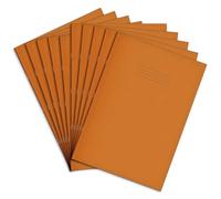 Rhino Oversized Exercise Books, 80-Page / 10mm Squared Paper Notebook, 10-Pack, 13 x 9 Writing Book, Office & School Stationery Supplies, Orange