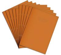 Rhino Oversized Exercise Books, 80-Page / 10mm Squared Paper Notebook, 50-Pack, 13 x 9 Writing Book, Office & School Stationery Supplies, Orange