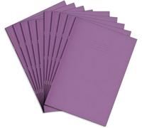 Rhino Oversized Exercise Books, 80-Page / 8mm Lined with Margin Paper Notebook, 50-Pack, 13 x 9 Writing Book, Office & School Stationery Supplies, Purple