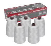 RHINO Pack of 5 Bobbins of Thread for Sewing Machines Sacks | Polyester Cones 12/4 200 g for High Strength Sack Closers | Suitable for Food Contact