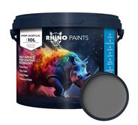 RHINO PAINTS Heavy Duty Concrete Floor Paint 10L Mid Grey, Quick Dry Industrial Floor Coating, Durable Acrylic Paint for Concrete, Garage Floors, Warehouses, Workshops,Masonry, Timber & Metal Surfaces