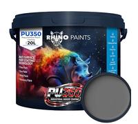 RHINO PAINTS PU350 Polyurethane Paint Coating, 20L, Mid Grey, Industrial Grade, For Concrete, Metal and Timber