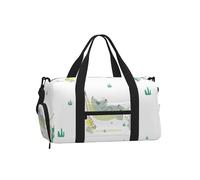 Rhino Pattern On White Background, Handheld Crossbody Sports Luggage Bag, Sports Duffels, Large Capacity Travel Bag for Women and Men