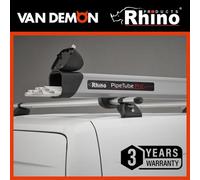 Rhino Products 3.0m PipeTube Pro Lined, Aluminium Van Pipe Carrier with Full-Length PVC Lining, Integrated Locking Nose Cones, O-Ring Water Resistant Seal, Universal Roof Bar Mounting for Pipe