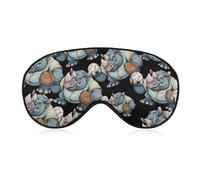 Rhino Playing Baseball Blackout Sleep Mask for Side Sleeper Soft Covers for Travel Essentials Nap