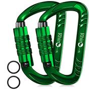 Rhino Produxs 12kN Heavy Duty Lightweight Carabiner Clips with keyrings - Excellent for Securing Pets, Outdoor, Camping, Hiking, Hammock, Dog Leash Harness, Keychains