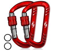 Rhino Produxs 12kN Heavy Duty Lightweight Carabiner Clips with keyrings - Excellent for Securing Pets, Outdoor, Camping, Hiking, Hammock, Dog Leash Harness, Keychains