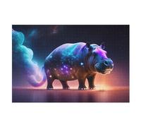 Rhino Puzzle Adults And Teenagers 1000 Pieces Wooden Jigsaw Educational Game Toy Family Decoration （75×50cm）