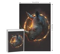 Rhino Puzzles 1000 Pieces Wooden Jigsaw Puzzle for Adults Brain Exercise Challenge Game Gift for Kids Children Jigsaws 78×53cm