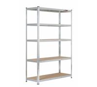 Rhino Racking 180 X 120 X 45Cm - Galvanised - 5 Tier Boltless Heavy Duty Garage Shelving Unit - 1000Kg Load Weight
