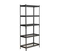 Rhino Racking 183 X 90 X 40Cm Black - 5 Tier Boltless Heavy Duty Wire Shelving Unit - 1000Kg Load Weight