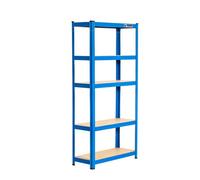 Rhino Racking 2 Bays - 150 X 75 X 30Cm - Blue - 5 Tier Boltless Heavy Duty Garage Shelving Unit - 1000Kg Load Weight