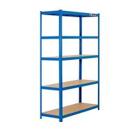 Rhino Racking 2 Bays - 180 X 120 X 45Cm - Blue - 5 Tier Boltless Heavy Duty Garage Shelving Unit - 1000Kg Load Weight