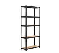 Rhino Racking 2 Bays - 180 X 90 X 30Cm - Black - 5 Tier Boltless Heavy Duty Garage Shelving Unit - 1000Kg Load Weight