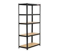 Rhino Racking 2 Bays - 180 X 90 X 45Cm - Black - 5 Tier Boltless Heavy Duty Garage Shelving Unit - 1000Kg Load Weight