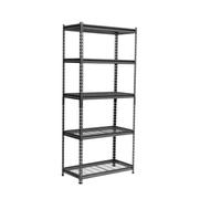 Rhino Racking 2 Bays - 183 X 90 X 45Cm - Black - 5 Tier Boltless Heavy Duty Wire Shelving Unit - 1000Kg Load Weight