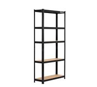 Rhino Racking - 2 Bays - 5 Tier Heavy Duty Garage Shelving Units - Black Storage Shelves - 180x90x30cm - 200kg Load Weight Per Shelf - 1000kg Per Unit - Shed Shelving