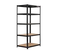 Rhino Racking 3 Bays - 180 X 90 X 60Cm - Black - 5 Tier Boltless Heavy Duty Garage Shelving Unit - 1000Kg Load Weight