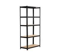 Rhino Racking 5 Bays - 180 X 90 X 40Cm - Black - 5 Tier Boltless Heavy Duty Garage Shelving Unit - 1000Kg Load Weight