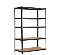 Rhino Racking - 5 Tier Heavy-Duty Industrial Storage Shelves - Black - 180x120x60cm