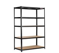 Rhino Racking - 5 Tier Heavy Duty Garage Shelving Unit - 200kg Load Weight Per Shelf - 1000kg Per Unit - 180x120x60cm - Black Adjustable Shelv