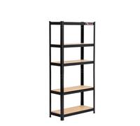 Rhino Racking - 5 Tier Heavy-Duty Garage Shelving Unit - Black Storage Shelves - 150x75x30cm - 200kg Load Weight Per Shelf - 1000kg Per Unit - Shed