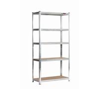 Rhino Racking - 5 Tier Heavy-Duty Industrial Storage Shelves - Galvanised - 180x90x40cm