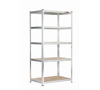 Rhino Racking - 5 Tier Heavy-Duty Industrial Storage Shelves - Galvanised - 180x90x60cm