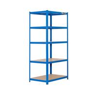 Rhino Racking 6 Bays - 180 X 90 X 60Cm - Blue - 5 Tier Boltless Heavy Duty Garage Shelving Unit - 1000Kg Load Weight