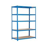Rhino Racking Heavy-Duty Garage Shelving unit ? 5-Tier Steel Storage Shelves, Boltless Shelves, Industrial Shelving, Blue, 200kg Per-Tier,